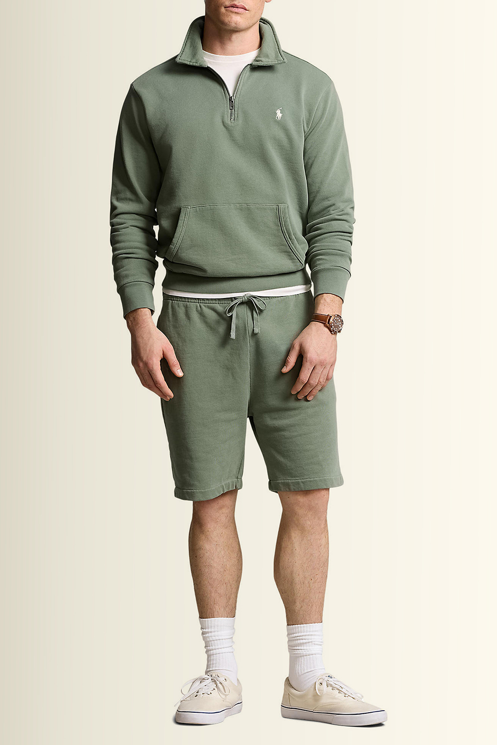 תמונת כל הלוק של סווטשירט עם חצי רוכסן POLO RALPH LAUREN